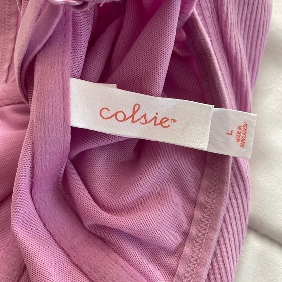 Colsie Pink Corset Ribbed Mesh Top - Picture 6 of 10